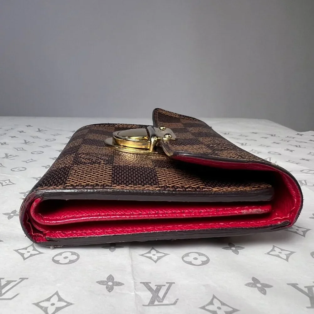 VTG LOUIS VUITTON Portefeuil‎ Koala Ebene Brown Trifold Wallet Brown